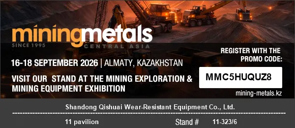Shandong Qishuai kopásálló berendezések a MININGWORLD CENTRAL ASIA 2026 rendezvényen Almatiban